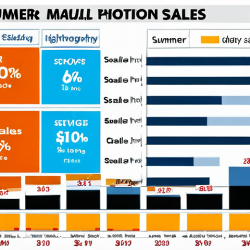 Home 13 **Retail Seasonal Sales:** A vibrant bar graph depicting monthly sales for an online shopping mall, showcasing a surge in swimwear sales during summer and gift item sales in late December. Highlight seasonal keywords like "summer," "swimwear," "holiday gifts."